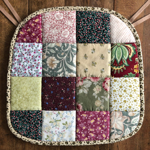 Vintage Patchwork Chair Pad #6 with Sheep Backing