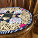 Load image into Gallery viewer, Midnight Star Patchwork Chair Pad with Jacquard Backing
