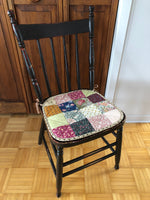 Charger l&#39;image dans la galerie, Coussin de chaise vintage #7 avec verso en laine de mouton
