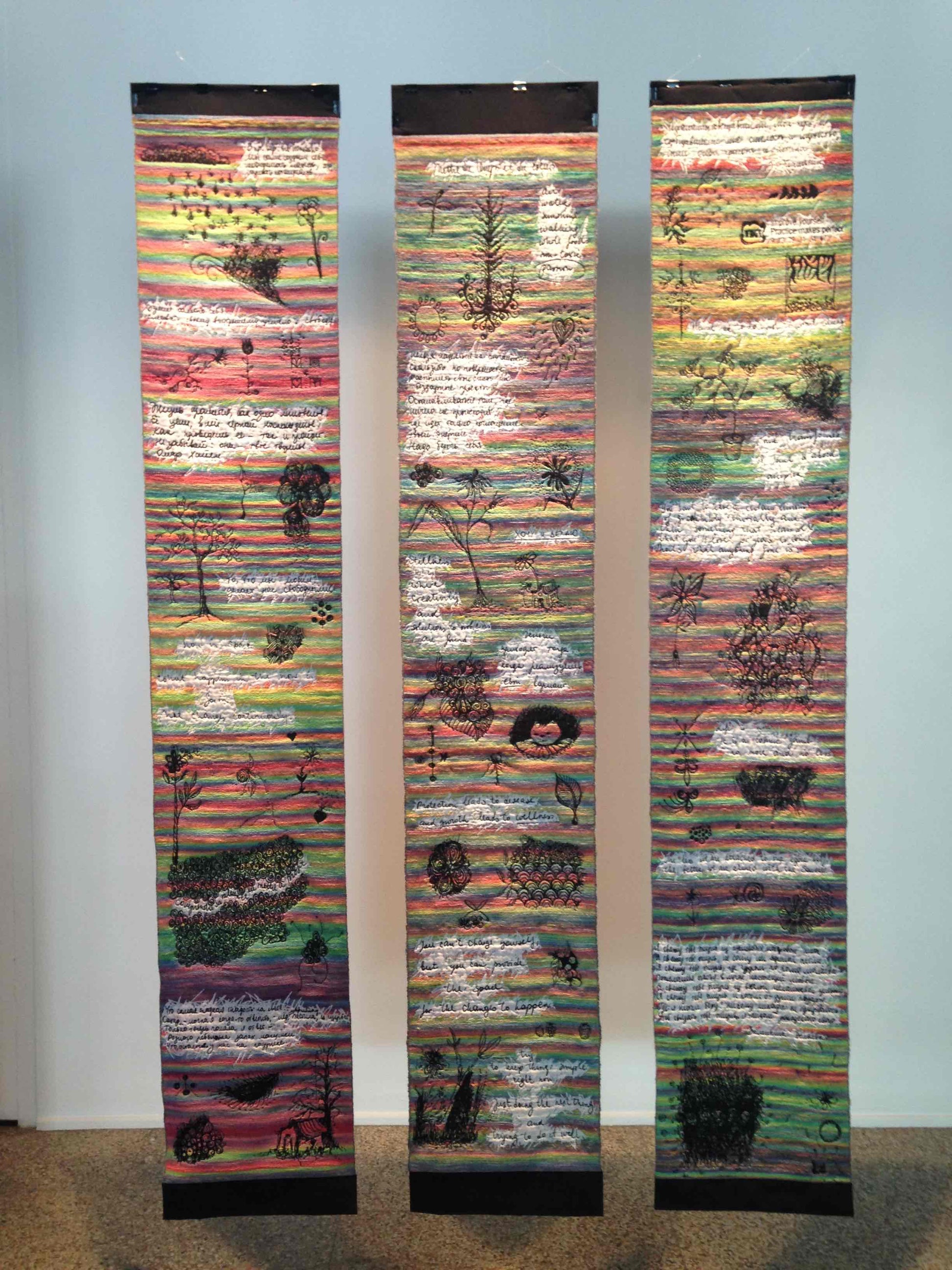 Carnet d'études (Study Notebook) - Jacquard Tapestry Triptych