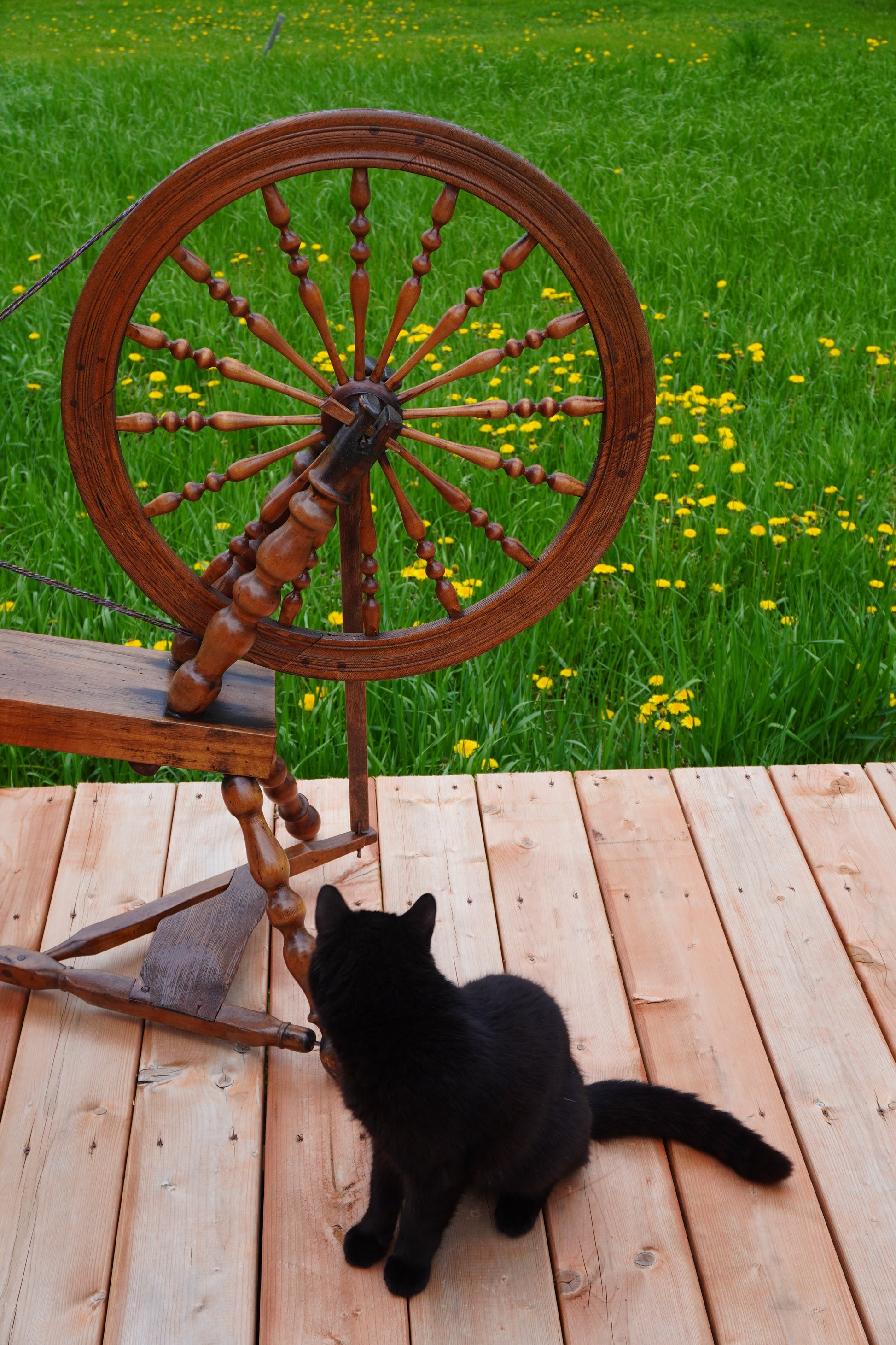 Double Drive Antique Spinning Wheel