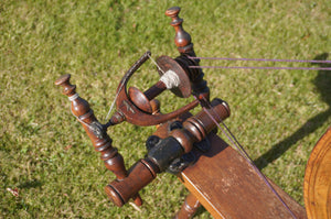 Double-Drive Antique Spinning Wheel