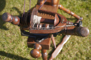 Double-Drive Antique Spinning Wheel