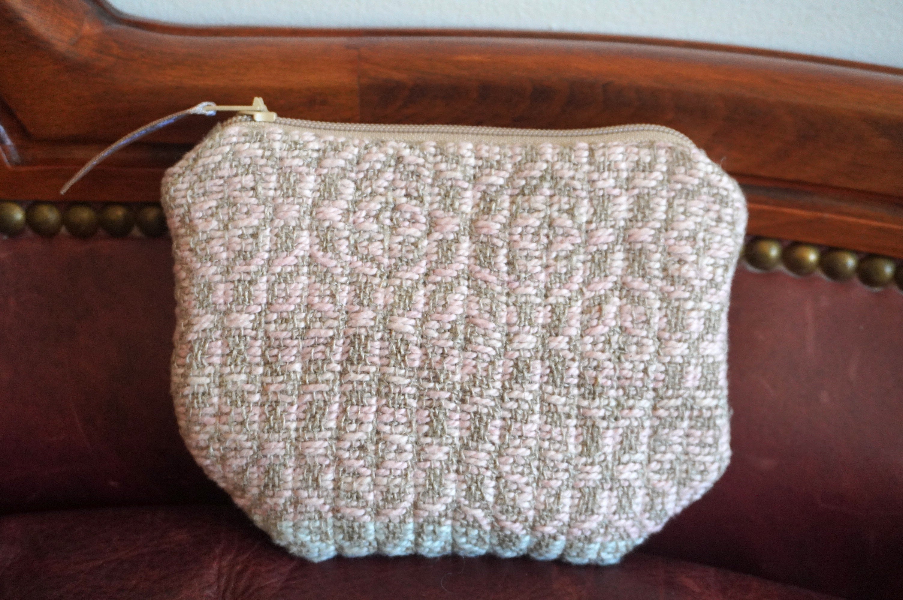 Porte-monnaie rose perlé