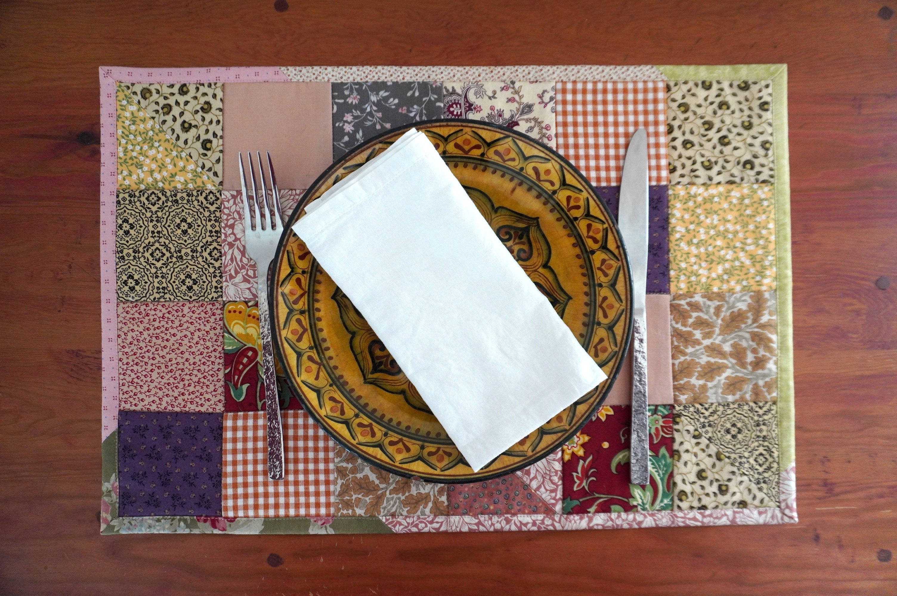 Beige - Napperon en courtepointe