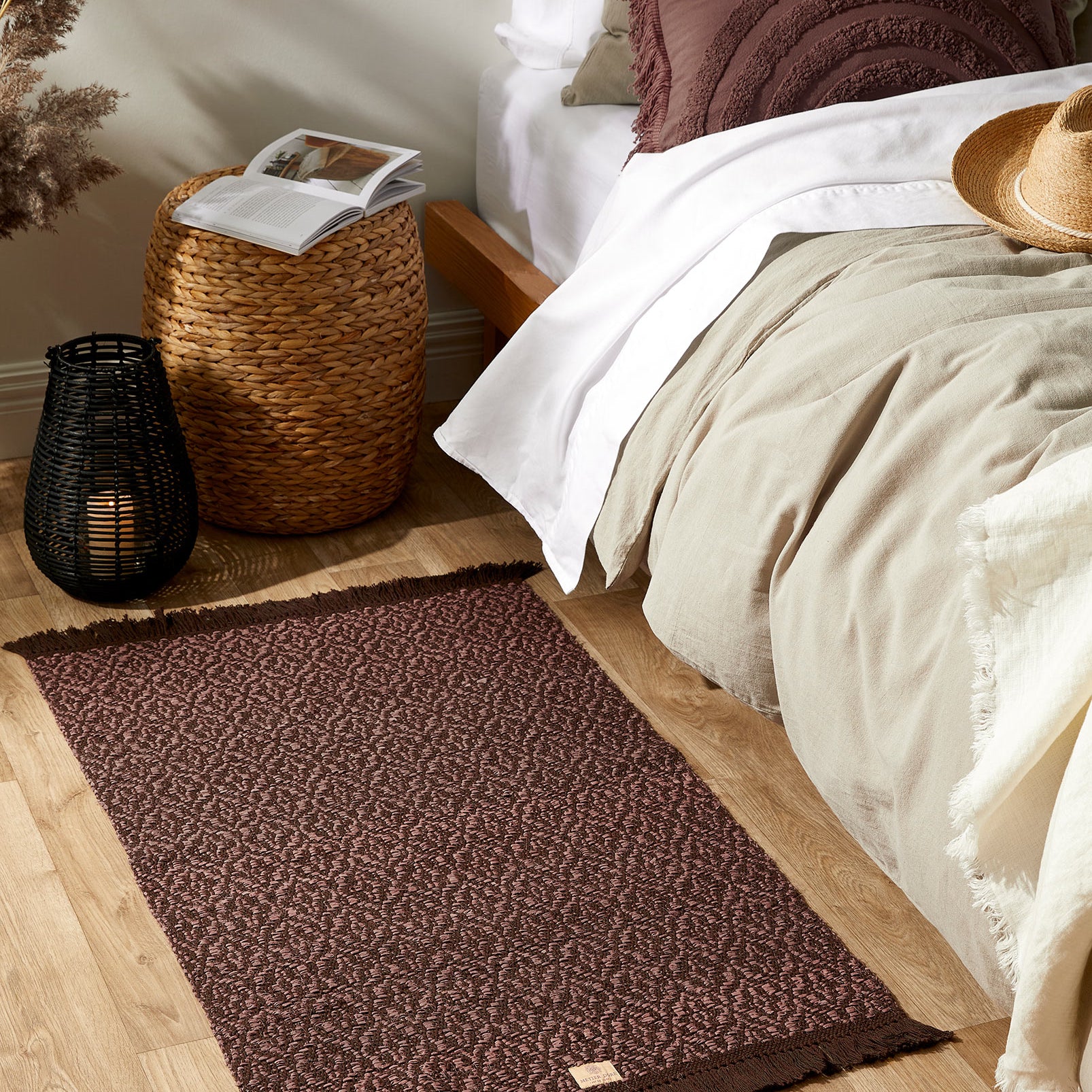 Mushroom Handwoven Upcycled Cotton Rug
