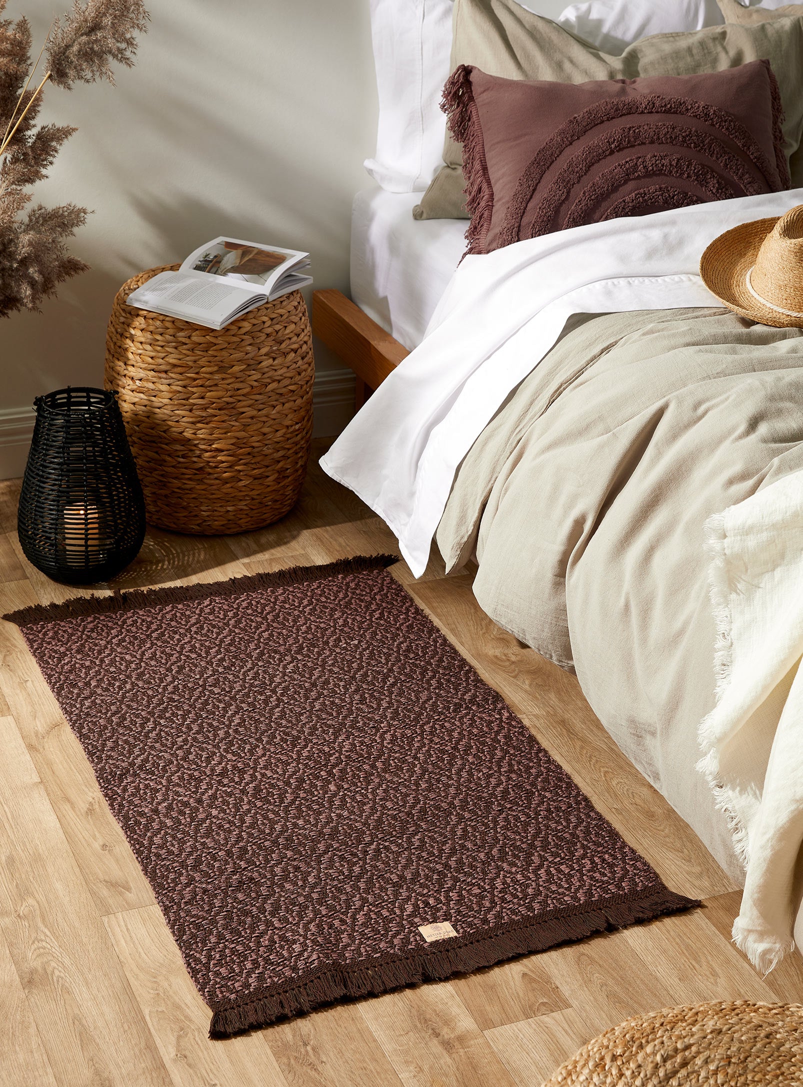 Mushroom Handwoven Upcycled Cotton Rug