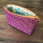 Load image into Gallery viewer, Magenta Cotton Handwoven Pouch

