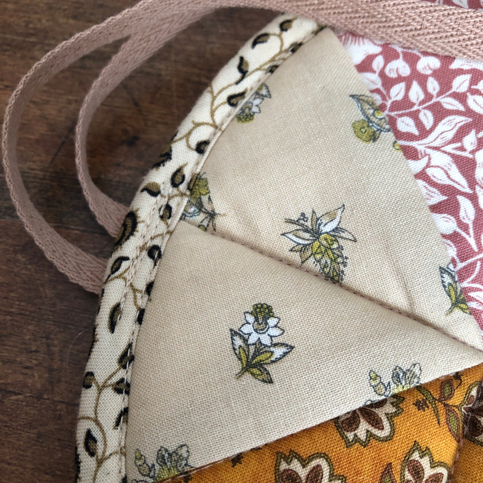 Vintage Patchwork Chair Pad #7 with Sheep Backing