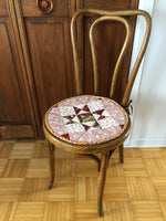 Load image into Gallery viewer, Holiday Star Patchwork Chair Pad with Jacquard Backing
