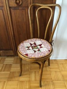 Holiday Star Patchwork Chair Pad with Jacquard Backing