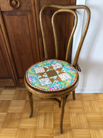 Load image into Gallery viewer, Honey Star Patchwork Chair Pad with Jacquard Backing
