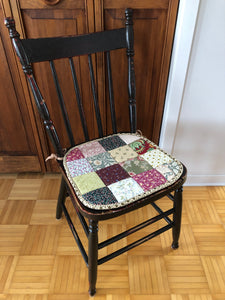 Coussin de chaise vintage #6 avec verso en laine de mouton