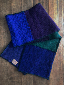 Midnight Colour Block Scarf, 100% Wool