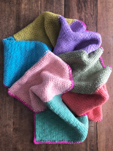Bright Colour Block Scarf, 100% Wool