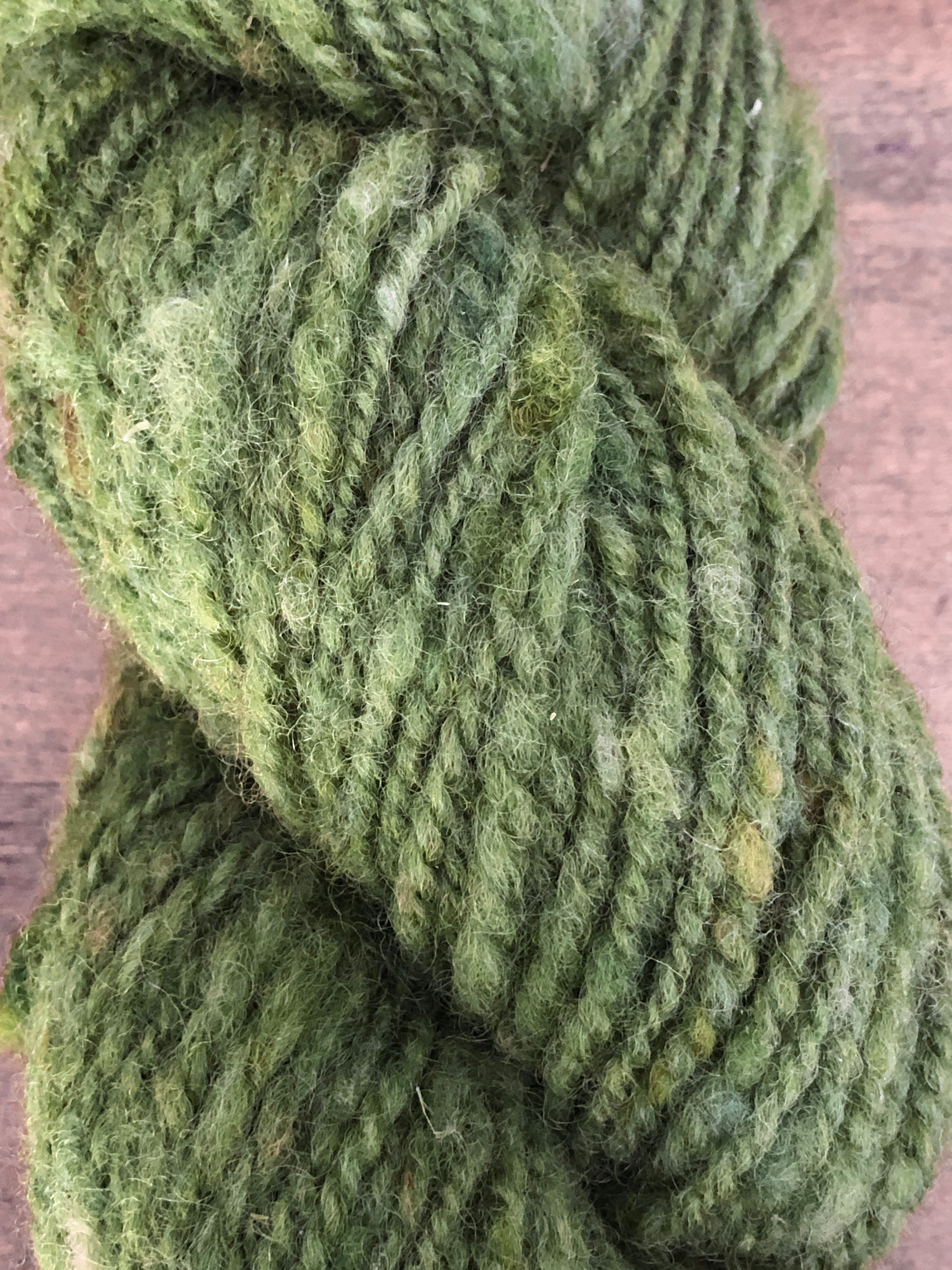 Basil Green Hand-Dyed Heavy Worsted Wool Yarn
