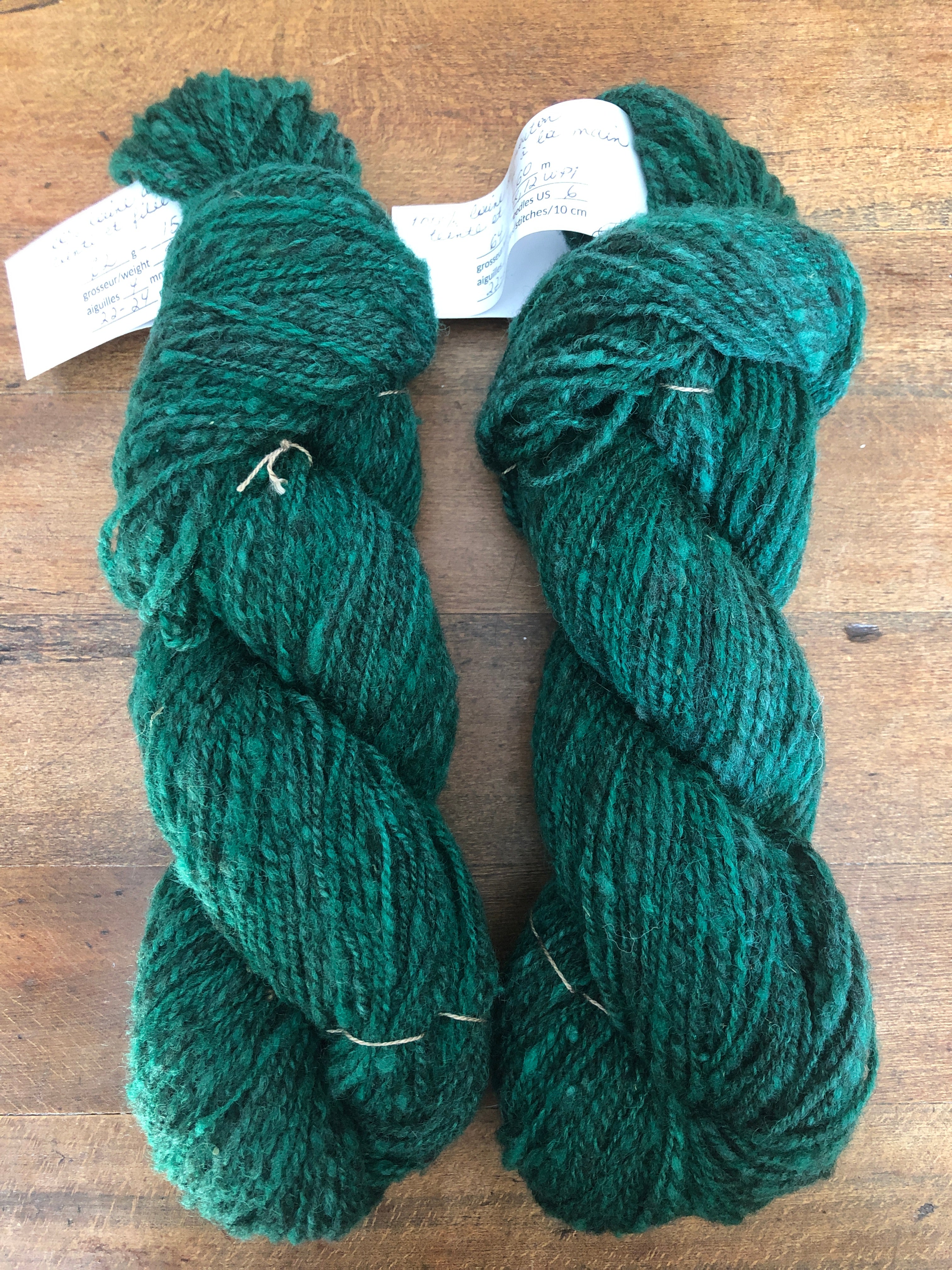 Emerald Heather Hand-Dyed DK Weight Wool Yarn