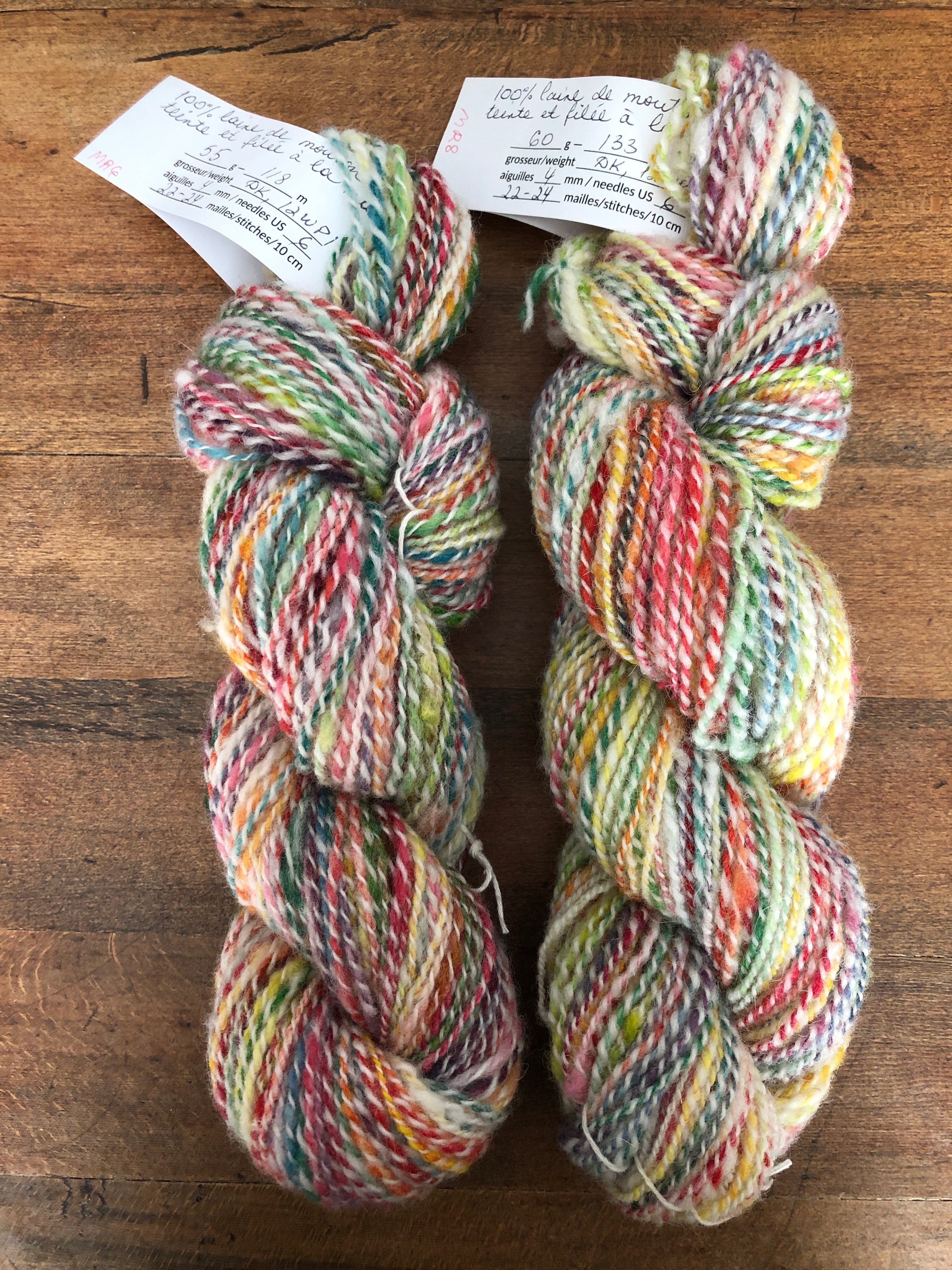 Rainbow Heather Hand-Dyed DK Weight Wool Yarn