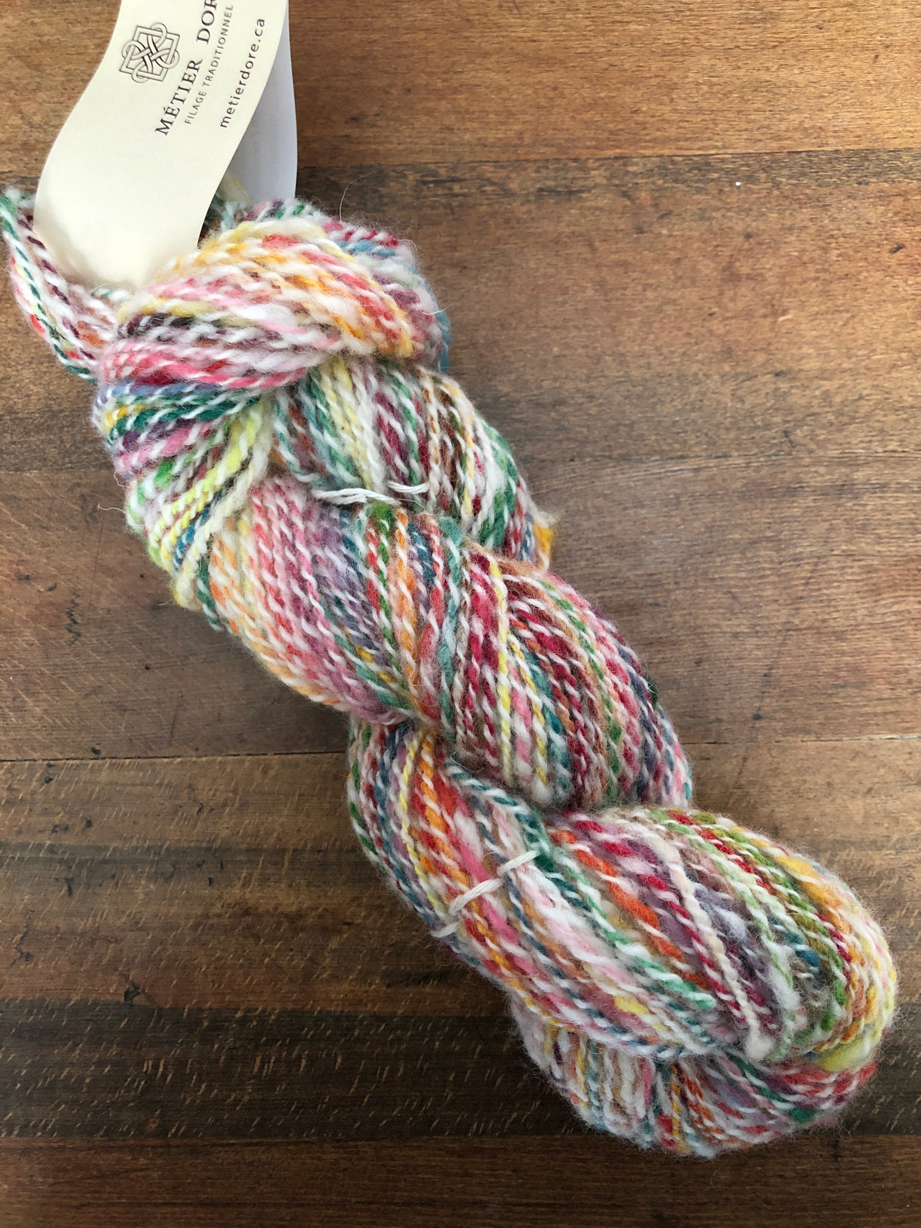 Rainbow Heather Hand-Dyed DK Weight Wool Yarn