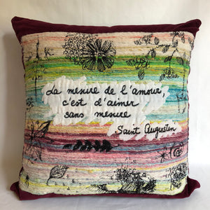 Measure of Love -  Pillow Cover with Handwoven Jacquard Tapestry