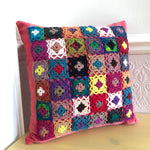 Load image into Gallery viewer, Pillow Cover with Crocheted Decor
